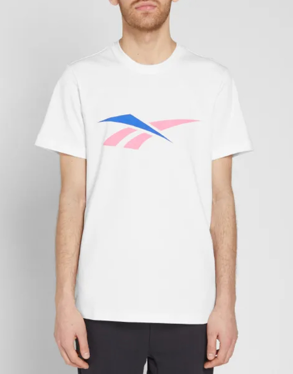 Reebok Vector Logo Crew Neck T-Shirt Short Sleeve Classic White Mens Small